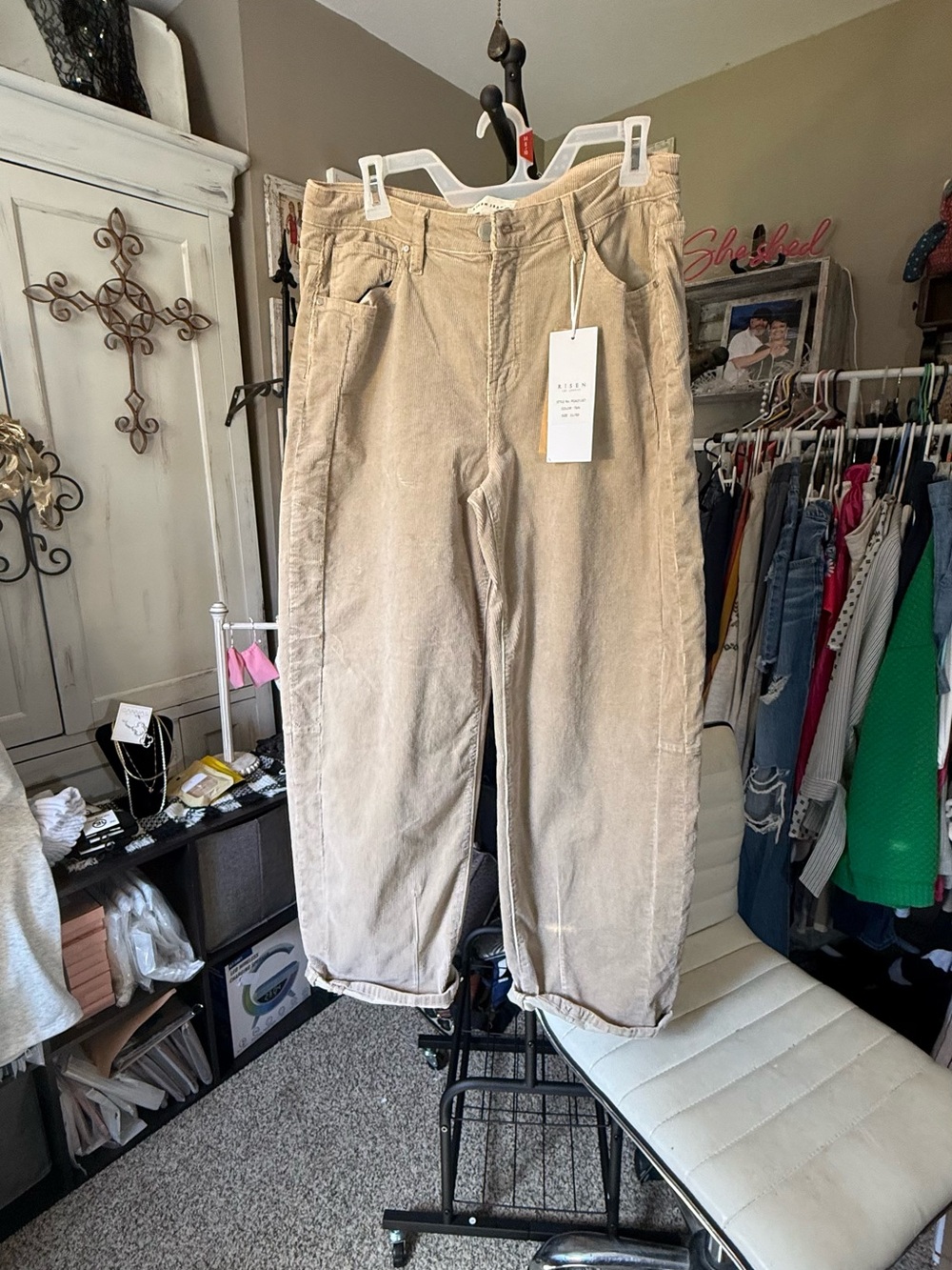 Relaxed Beige Corduroy Jeans - Relaxed Fit
